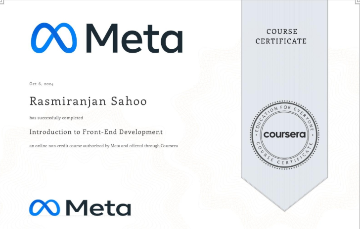 Coursera - Frontend Development by Meta